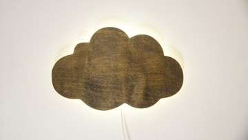 Ночник детский BROWN LED CLOUD, деревянная лампа-облако