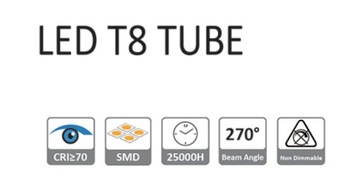 LED T8 ЛАМПА 60см 9Вт=18Вт 3000К Теплый FSL