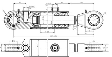 ГИДРАВЛИЧЕСКИЙ ЦИЛИНДР CJ2F 63x36x1300 U35 L=1582