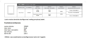 РАЗДВИЖНОЕ ЗЕРКАЛО MIIOR POL 60x80 СО СВЕТОДИОДОМ № 309683