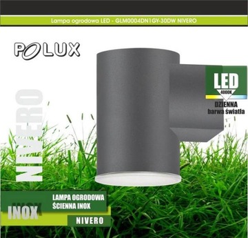 POLUX NIVERO GARDEN НАСТЕННЫЙ СВЕТИЛЬНИК 304063 INOX LED FV