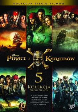 PIRACI Z KARAIBÓW Kolekcja 5 Filmów 5DVD BOX wy24h