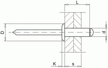 Заклепки потайные 6x16 ST/ST с плоской головкой, 200 шт.