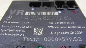 MERCEDES C-CLASS W204 МОДУЛЬ КОНТРОЛЛЕРА ДВЕРИ