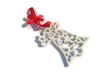 Zawieszka ceramiczna dzwonek z kryształkami / 29