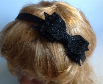 Black Brocade Bow Band