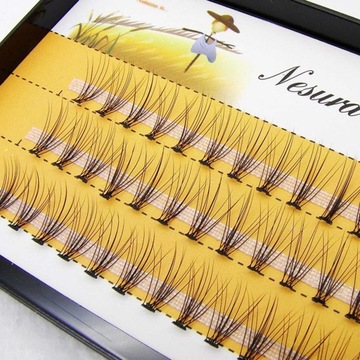 RZĘSY Nesura Eyelash KĘPKI JEDWABNE 8mm 60 sztuk czarne