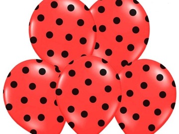 id_1679 BALON BALONY CZERWONY GROCHY CZARNE TORT