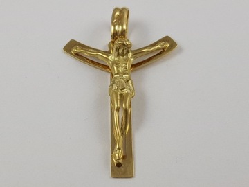 Krzyżyk złoty męski Pan Jezus śliczny tanio 14K