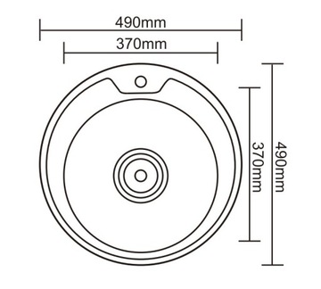 МОЙКА СТАЛЬНАЯ МОЙКА, ГЛАДКАЯ, ОДНА ЧАША, ГЛАДКИЙ СИФОН, КРЕПЛЕНИЕ