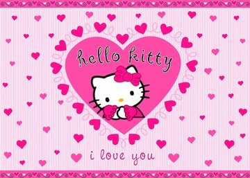 OPŁATKI na tort HELLO KITTY prostokąt, grube, 24h