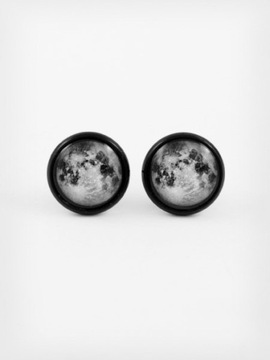 GLOVESTAR kolczyki MOONLIGHT czarne księżyce goth