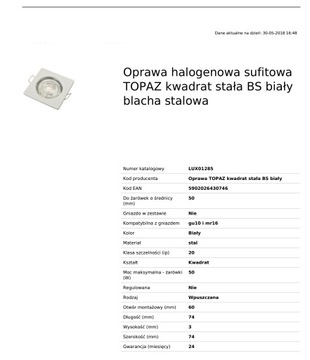 Стационарный галогенный светильник White LED TOPAZ