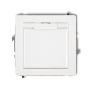 Karlik Deco biały - gniazdo klapka biała DGPB-1z