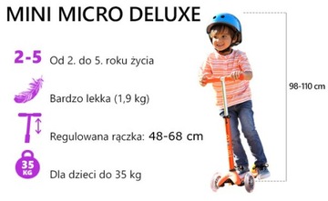 СКУТЕР MINI MICRO DELUXE С ЗЕЛЕНЫМ СВЕТОДИОДОМ MMD174