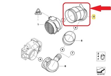 РАСХОД ВОЗДУХА РЕЗИНОВЫЙ BMW 3 E46 E36 Z3