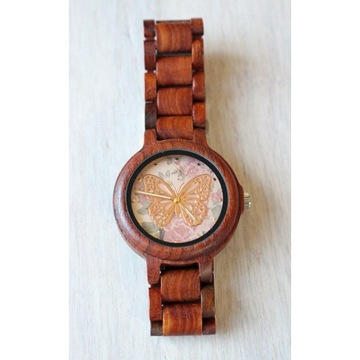 Damski drewniany zegarek EkoCraft seria FULL WOOD