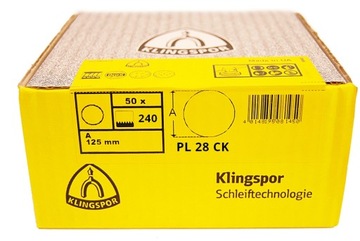 KLINGSPOR Krążek ścierny PL28CK 125mm gr.240 /50x