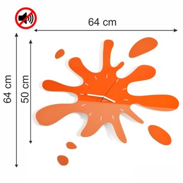 Большие современные настенные часы КЛЭКС оранжевые