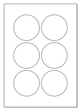 Arkusze A4 fi 74 koło okrągłe samoprzylepne/10szt