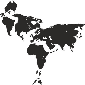 Mapa Świata KURA naklejka dla dzieci na ścianę 70 cm