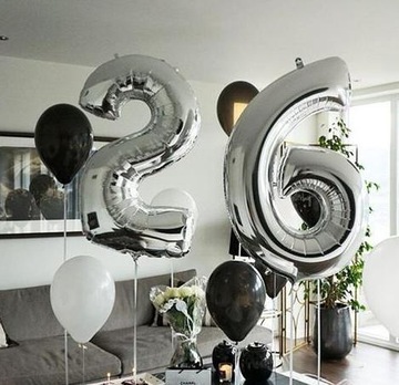 balony CYFRY 0-9 cztery kolory 100cm 2 szt. liczba