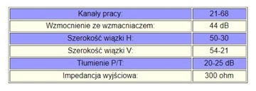 ТВ-антенна UHF ATX 55 Вт DVB-T + усилитель