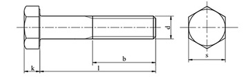 M12x1,25x90 Винт с мелкой посадкой, класс 10,9, DIN 960, 1 шт.