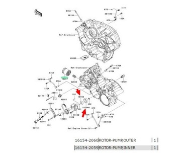 МАСЛЯНЫЙ НАСОС Kawasaki KVF 750 Brute Force; КФКС 700