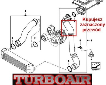 BMW X5 E53 3,0D PŘÍVOD TURBO INTERCOOLER 7790094