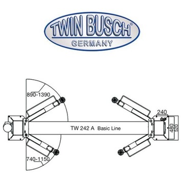 ДВУХКОЛОННЫЙ ПОДЪЕМНИК TWIN BUSCH, МОДЕЛЬ TW 242A