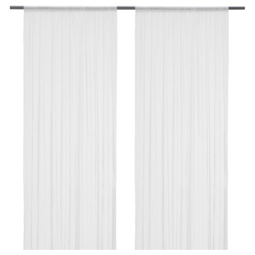 IKEA HILDRUN Firanki 2szt biały w kropki 145x300cm