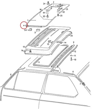 Уплотнитель люка VW Golf 1.2 / Corrado / Scirocco