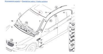 BMW E90 E91 Оригинальный уплотнитель переднего верхнего стекла