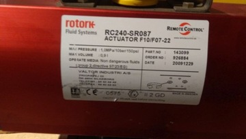 Siłownik obrotu ROTORK RC240-SR087 z zaworem