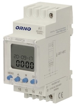 ORNO PROGRAMATOR ELEKTRONICZNY NA SZYNĘ CZASOWY