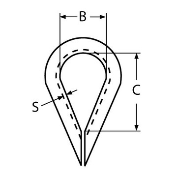Kausza nierdzewna A4 chomątko łezka 5mm 1 szt