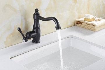 фото ориг. №2, Washbasin faucet freestanding black matte royal retro hoses podlaczeniowe