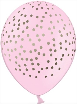 BALONY RÓŻOWE ZŁOTE KROPKI KONFETTI 1 18 URODZINY