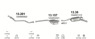 Концевой глушитель Mercedes W124 двиг. 2.5+3.0TD 85-95