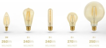 Светодиодная лампа EDISON 2Вт E27 длинная трубка FILAMENT loft