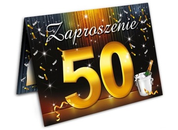 Zaproszenie z Kopertami Zaproszenia na 50-te Urodziny 50-tka Party