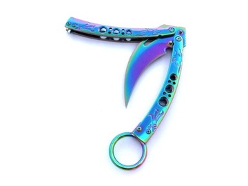 Nóż motylek Tęczowy Rainbow motylkowy Karambit