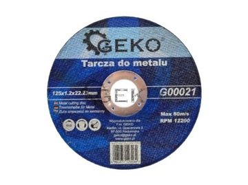 TARCZA DO CIĘCIA STALI METALU INOX 125x1,2x22 GEKO