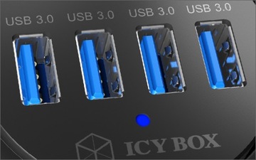 Концентратор 4xUSB 3.0 IcyBox для настольного кабеля, кабель USB3.0 120 см