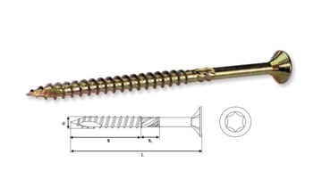 ВИНТ СТОЛЯРНЫЕ 5,0х40 TORX T25 100 шт.