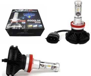 Żarówki 2szt LED H9 X3 ZES 50W 12000lm LUMILEDS