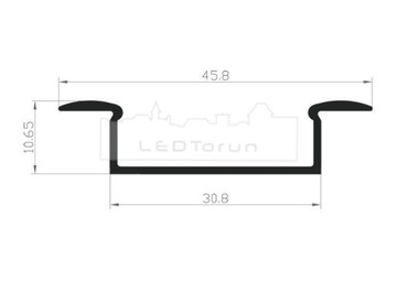 Profil LED Alu szeroki TECH-LIGHT anodowany P14-1 1m