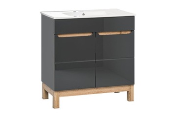 Szafka Bali stojąca dąb / szara pod umywalkę 80 cm