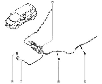 ЭЛЕКТРИЧЕСКИЙ ТОРМОЗНОЙ ТРОС RENAULT ESPACE IV ЛЕВЫЙ